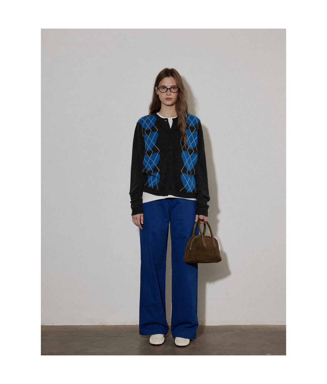 Argyle Heart Knit Cardigan LCAC0279