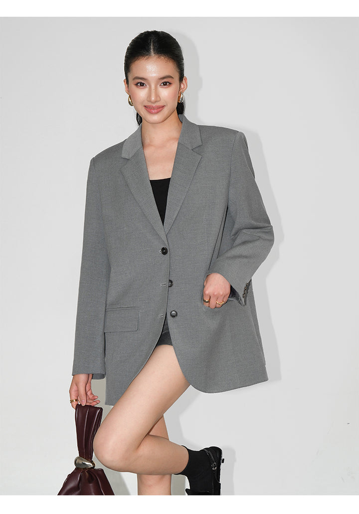 Asymmetrical Split-Hem Blazer NHSB0135