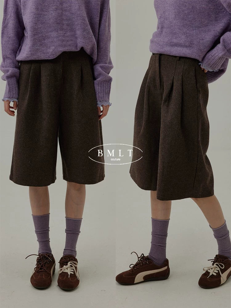 Wool Blend Relaxed Bermuda Shorts BMBS0273