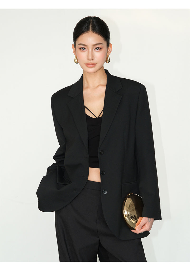 Asymmetrical Split-Hem Blazer NHSB0135