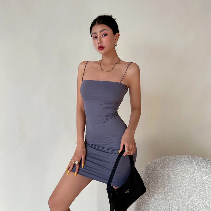 SleekGlow Spaghetti Strap Mini Dress LHMD0243