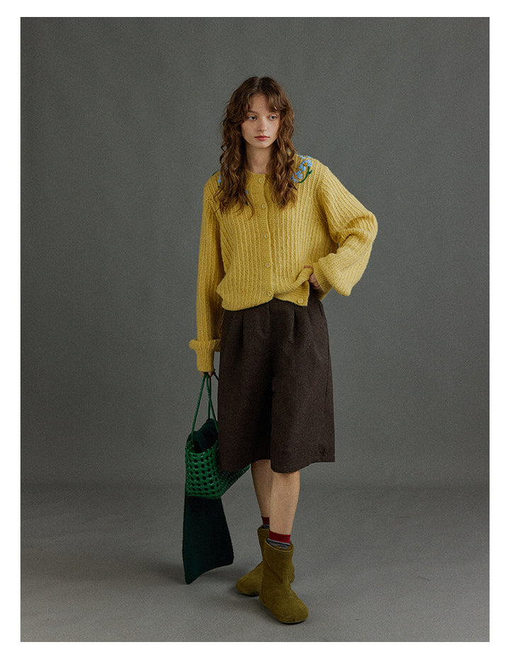 Wool Blend Relaxed Bermuda Shorts BMBS0273