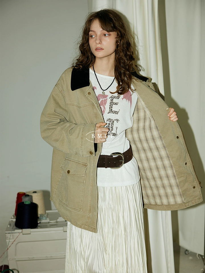 Urban Khaki Oversized Cotton Jacket BMCJ0271