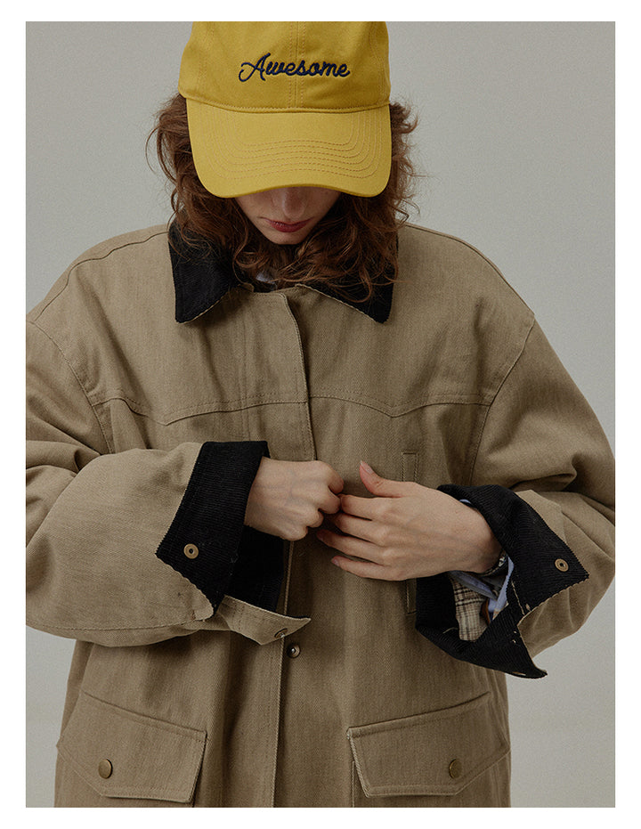 Urban Khaki Oversized Cotton Jacket BMCJ0271