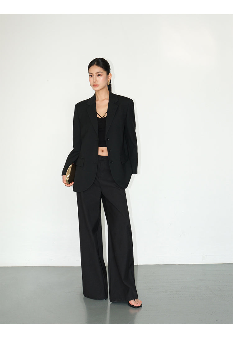 Asymmetrical Split-Hem Blazer NHSB0135