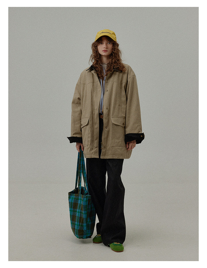 Urban Khaki Oversized Cotton Jacket BMCJ0271