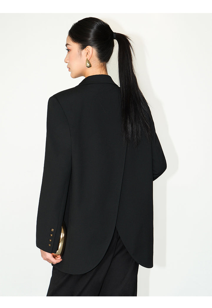Asymmetrical Split-Hem Blazer NHSB0135