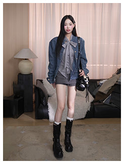 Indigo Waffle Texture Jacket HRGTJ0265