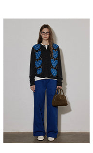 Argyle Heart Knit Cardigan LCAC0279