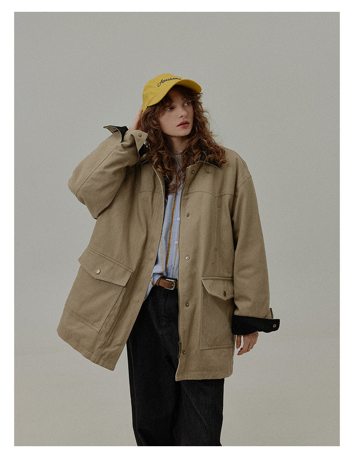 Urban Khaki Oversized Cotton Jacket BMCJ0271