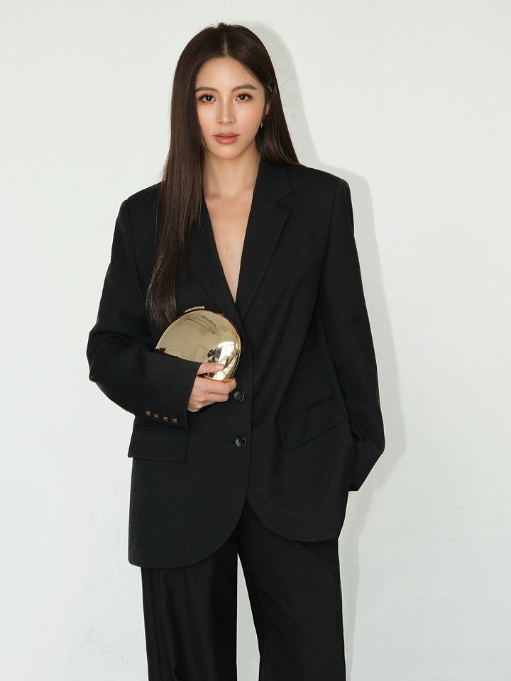 Asymmetrical Split-Hem Blazer NHSB0135