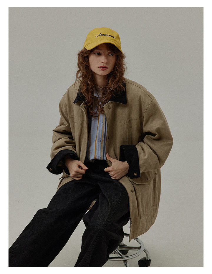 Urban Khaki Oversized Cotton Jacket BMCJ0271