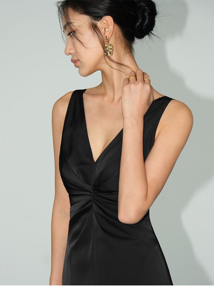 Satin Drape Dress NHSD0167