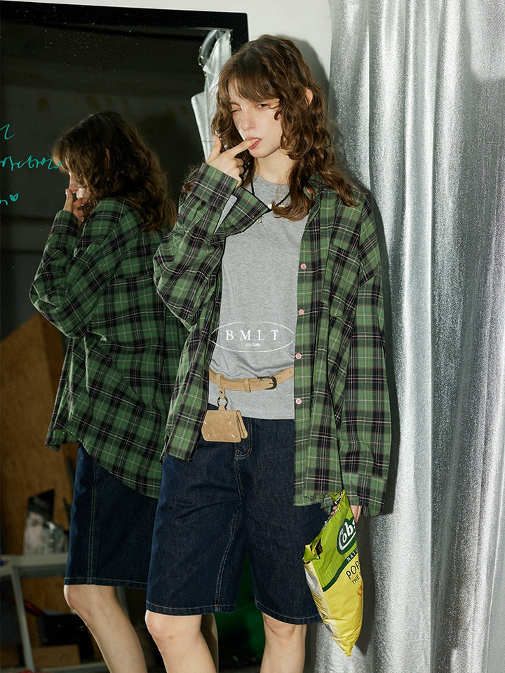 Grass Green Plaid Shirt BMPS0270