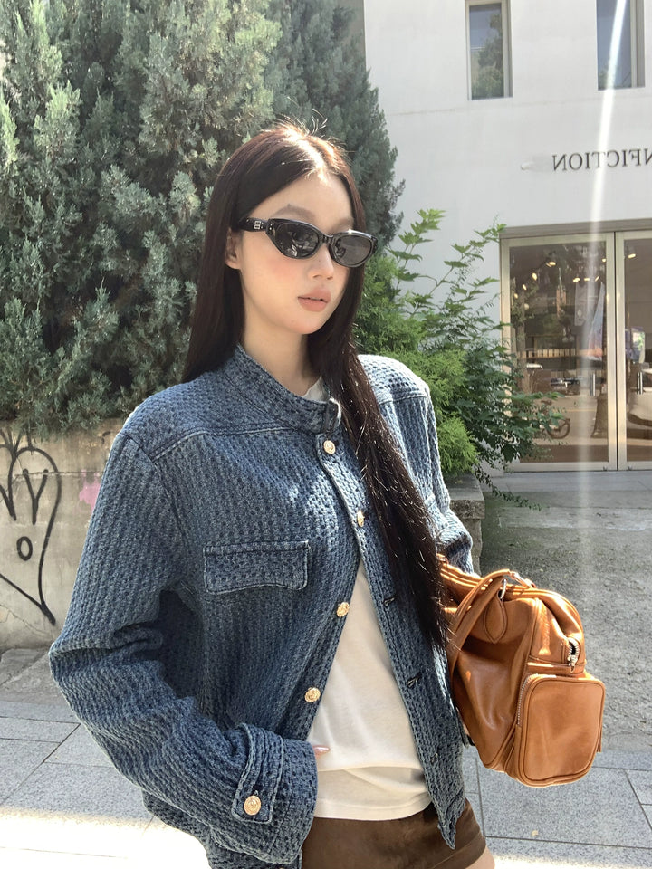Indigo Waffle Texture Jacket HRGTJ0265