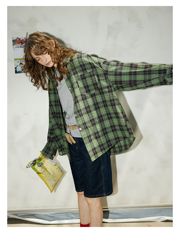 Grass Green Plaid Shirt BMPS0270