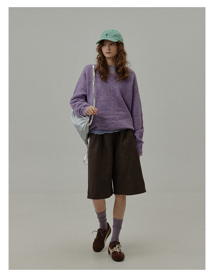 Wool Blend Relaxed Bermuda Shorts BMBS0273