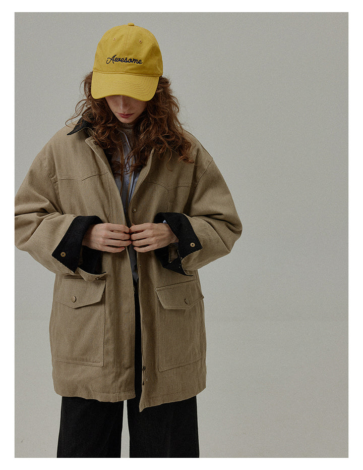 Urban Khaki Oversized Cotton Jacket BMCJ0271