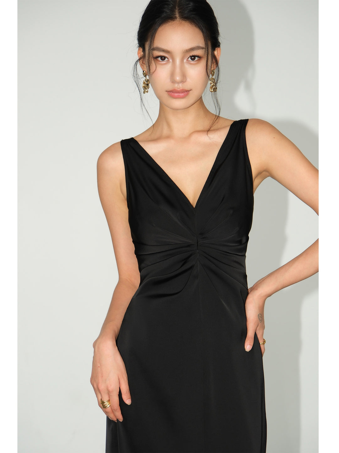 Satin Drape Dress NHSD0167