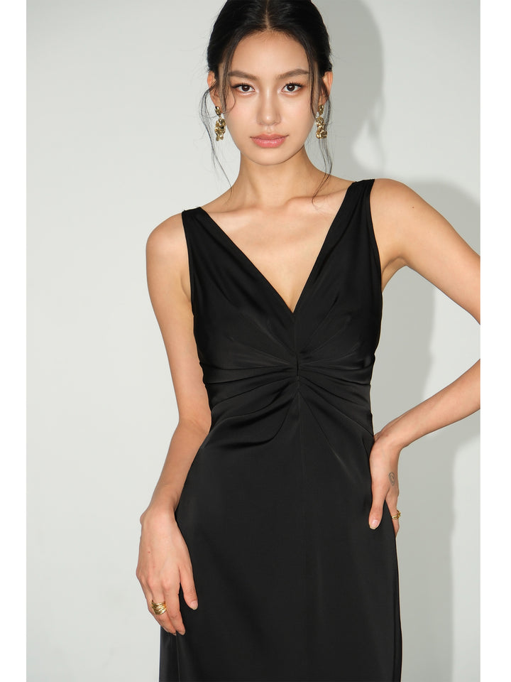 Satin Drape Dress NHSD0167