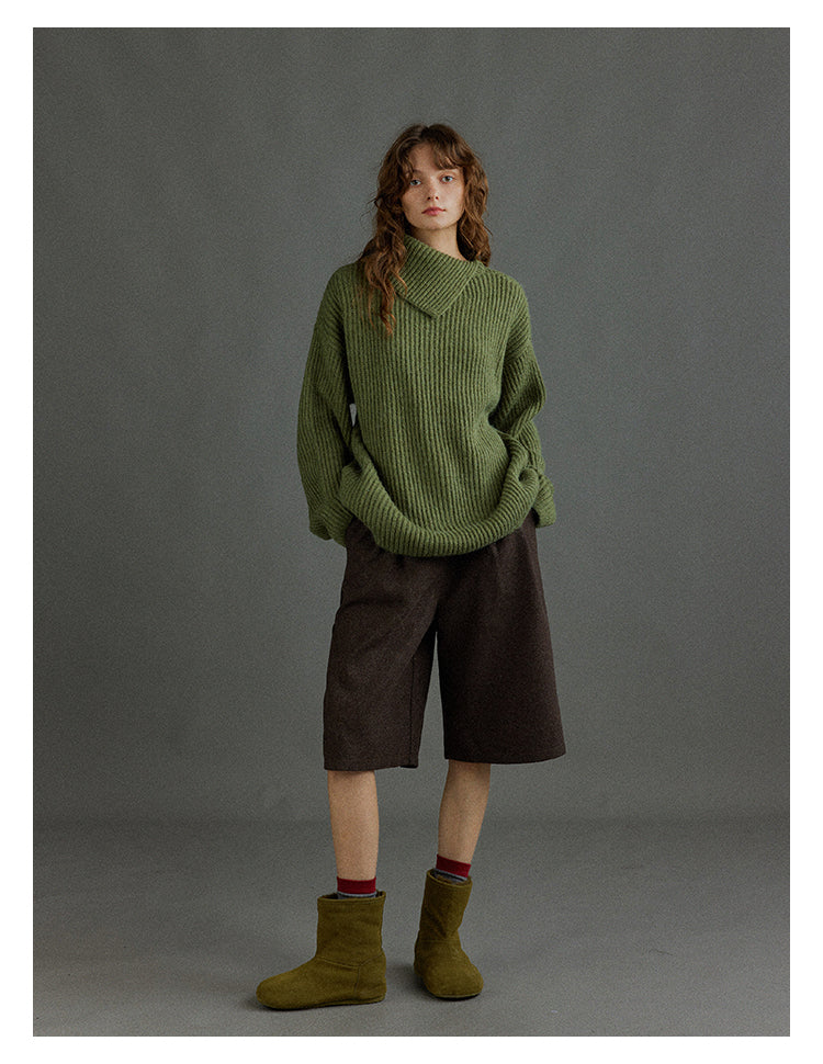Wool Blend Relaxed Bermuda Shorts BMBS0273