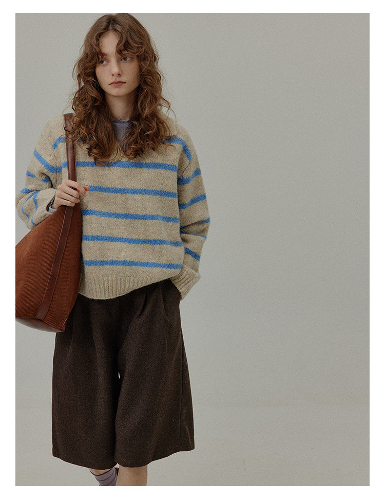 Wool Blend Relaxed Bermuda Shorts BMBS0273