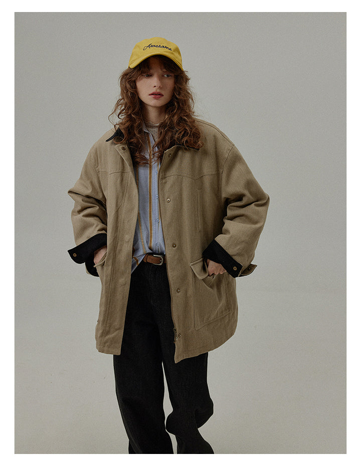Urban Khaki Oversized Cotton Jacket BMCJ0271