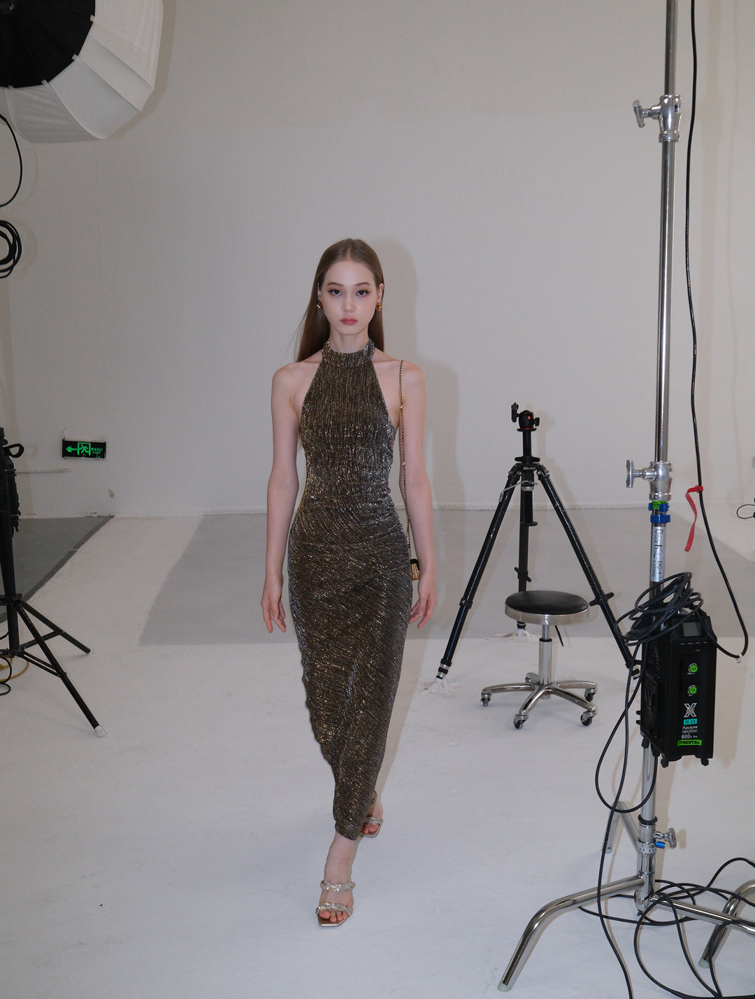 Golden Glimmer Halter Dress & Top SNTT0255