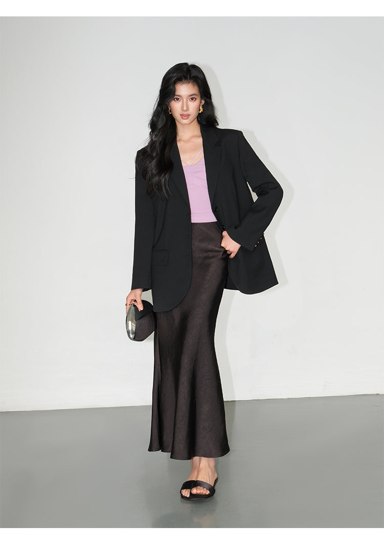 Asymmetrical Split-Hem Blazer NHSB0135