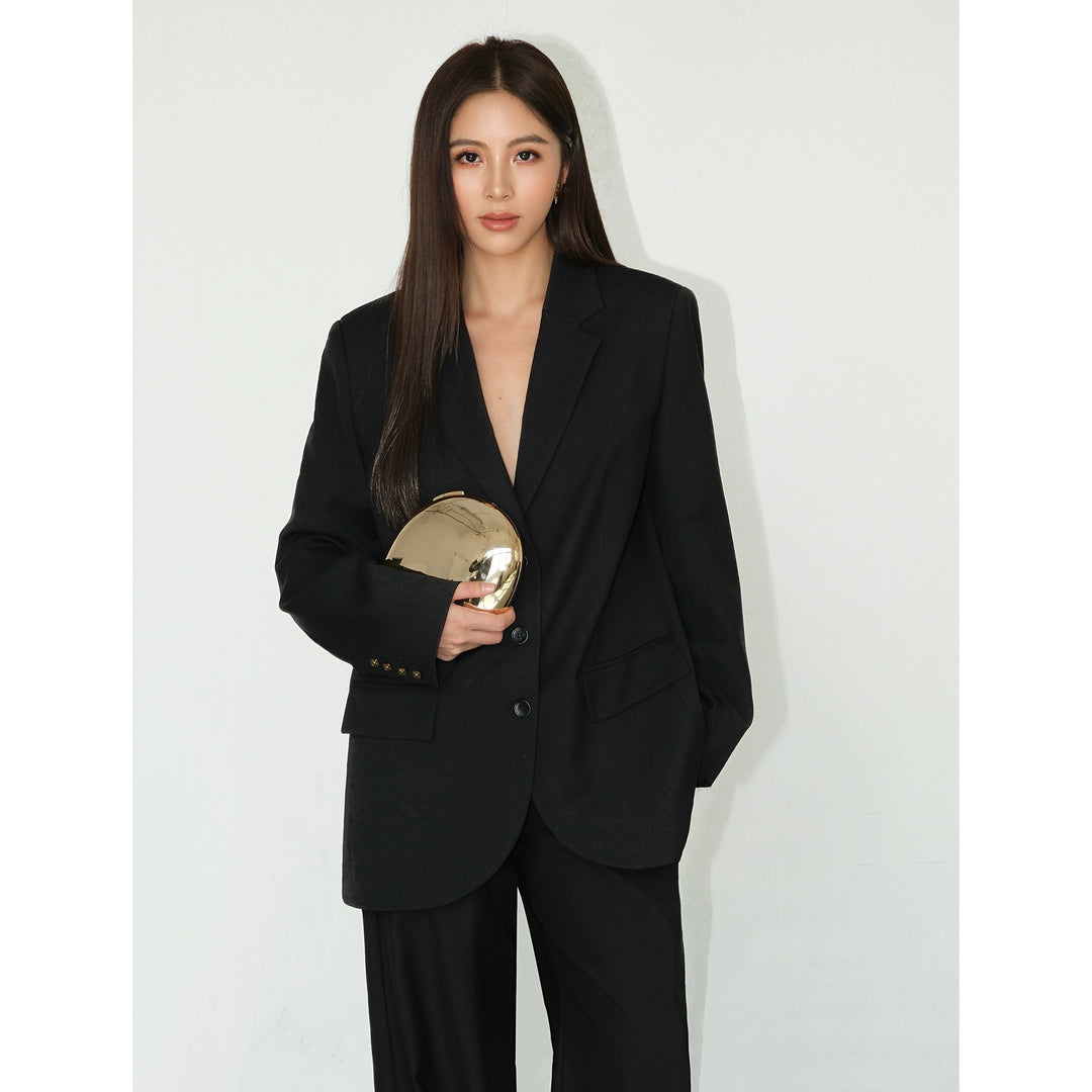 Asymmetrical Split-Hem Blazer NHSB0135
