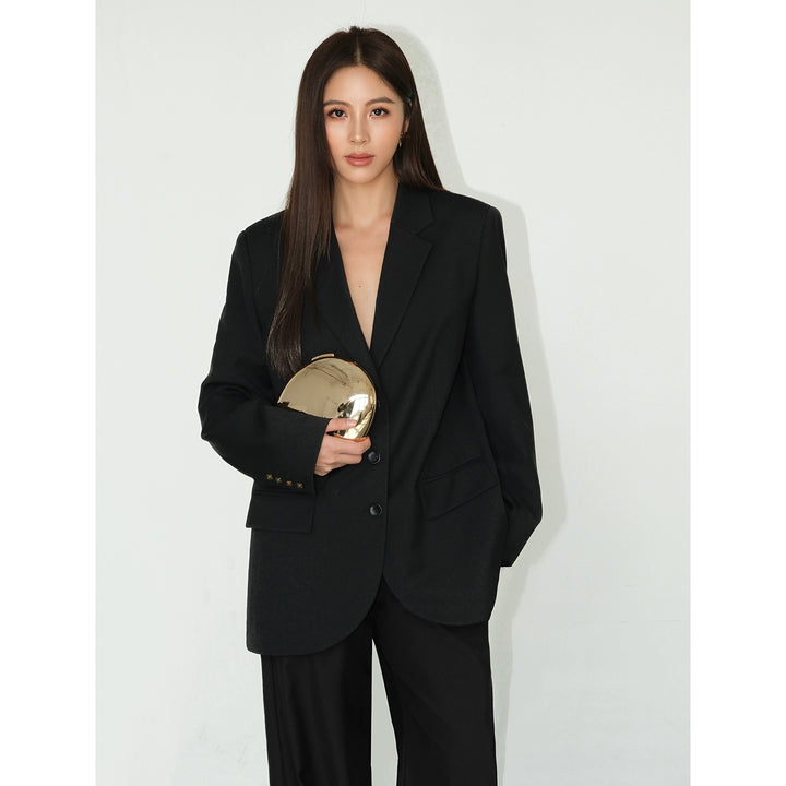 Asymmetrical Split-Hem Blazer NHSB0135