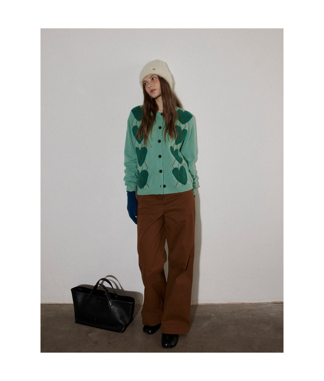 Argyle Heart Knit Cardigan LCAC0279