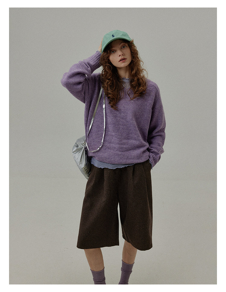 Wool Blend Relaxed Bermuda Shorts BMBS0273