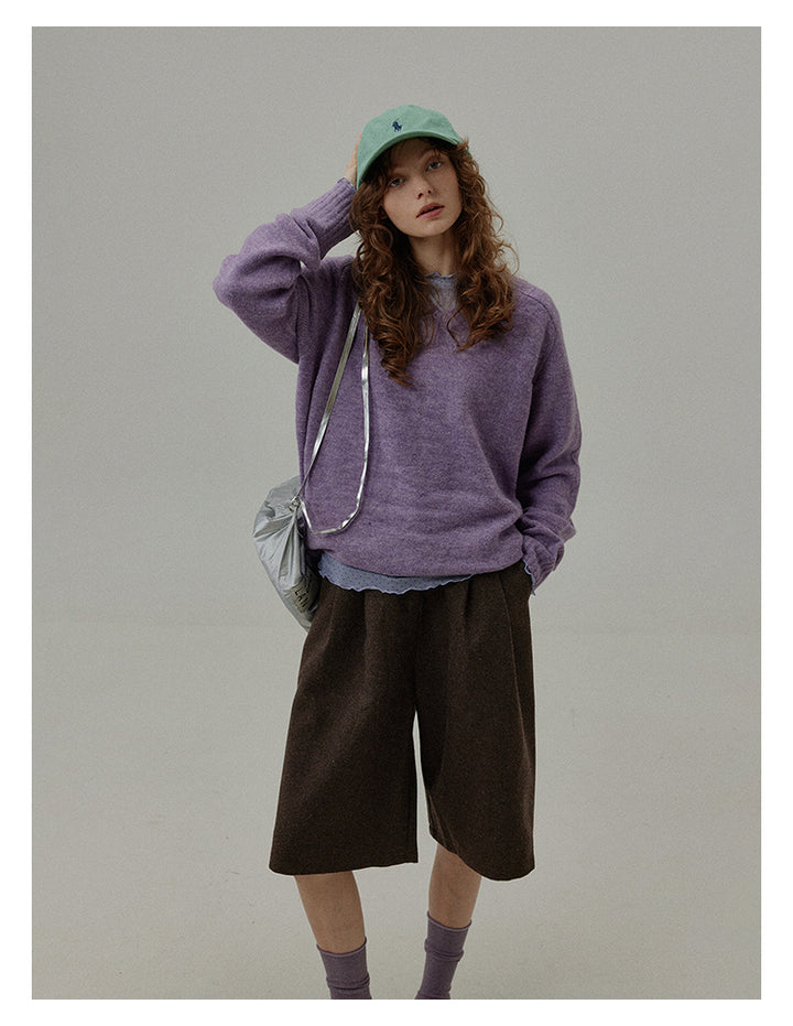Wool Blend Relaxed Bermuda Shorts BMBS0273