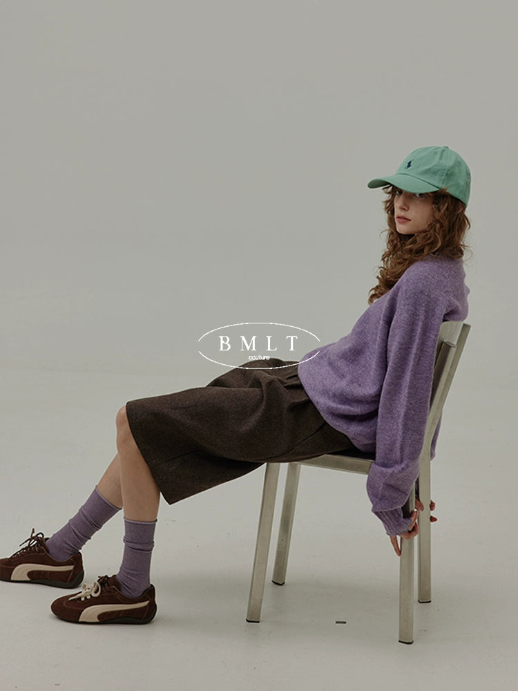 Wool Blend Relaxed Bermuda Shorts BMBS0273
