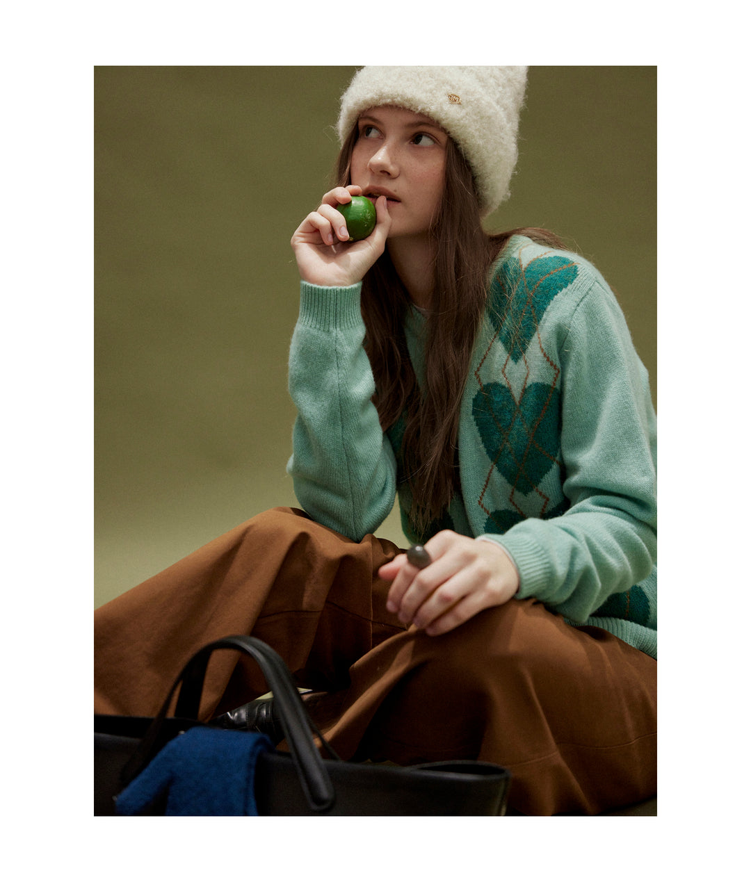 Argyle Heart Knit Cardigan LCAC0279