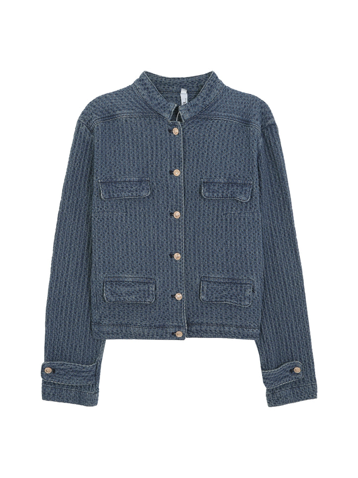 Indigo Waffle Texture Jacket HRGTJ0265
