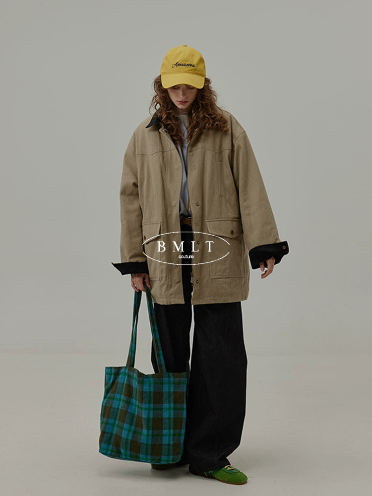 Urban Khaki Oversized Cotton Jacket BMCJ0271