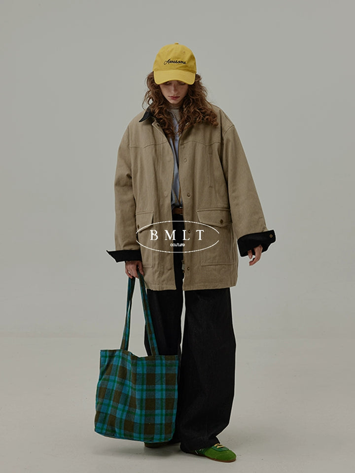 Urban Khaki Oversized Cotton Jacket BMCJ0271