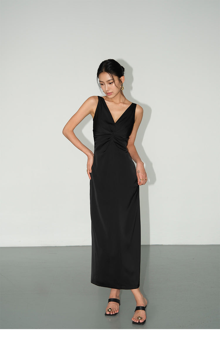 Satin Drape Dress NHSD0167