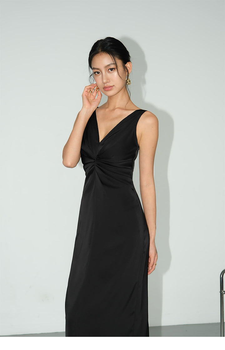 Satin Drape Dress NHSD0167