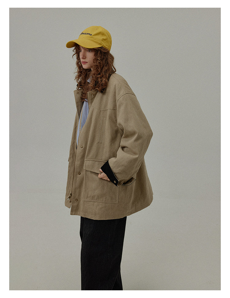 Urban Khaki Oversized Cotton Jacket BMCJ0271