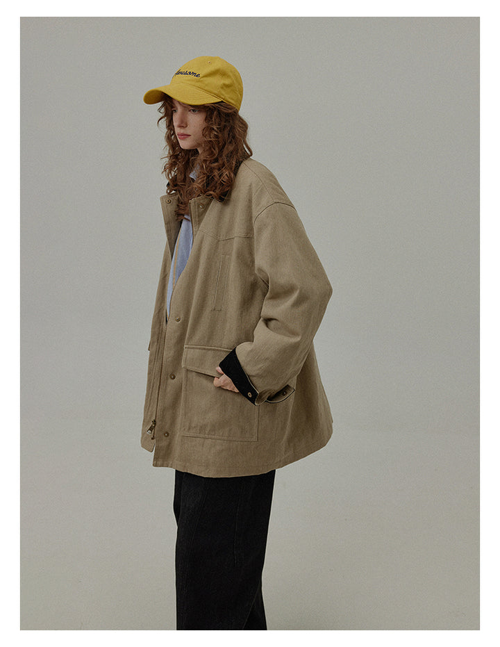 Urban Khaki Oversized Cotton Jacket BMCJ0271
