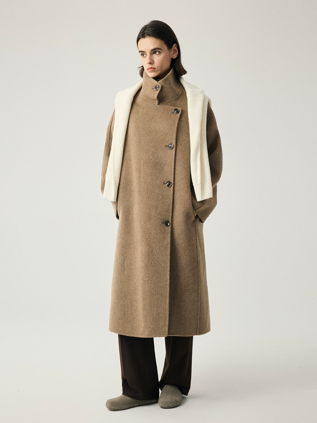 Camel Wool Wrap Coat SSWC0087