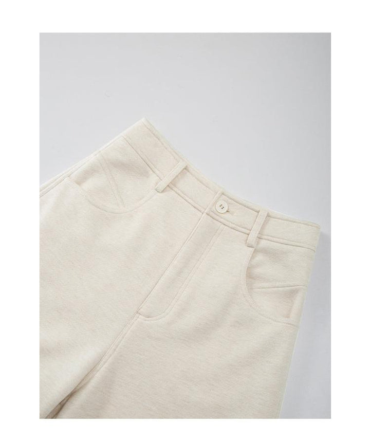 Cream Almond Wide-Leg Pants FAWP0034