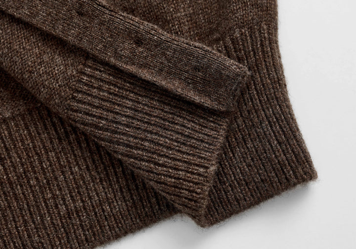 Wool Button-Up Crew Neck Cardigan SSWC0046