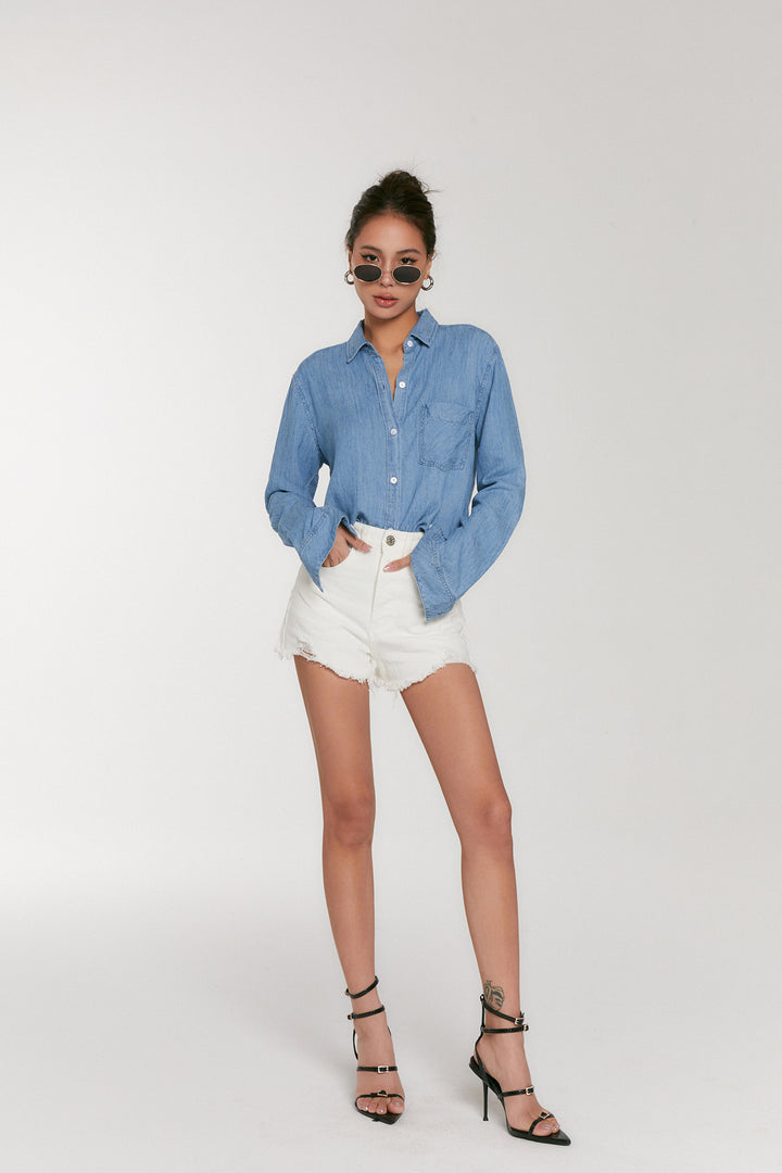 Cloudwash Linen-Silk Denim Shirt DGSD0196