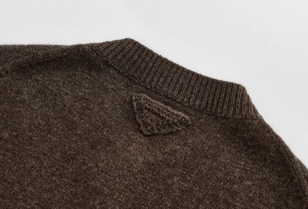 Wool Button-Up Crew Neck Cardigan SSWC0046
