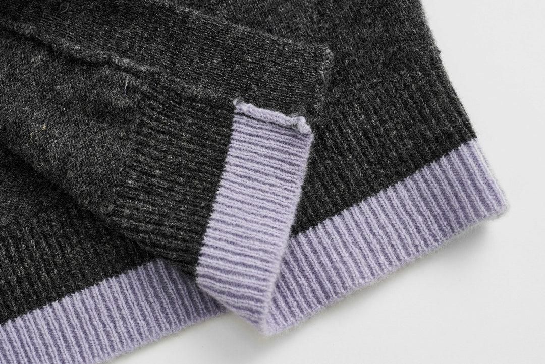 Fake Two-Piece Wool Knit Cardigan SSWC0060