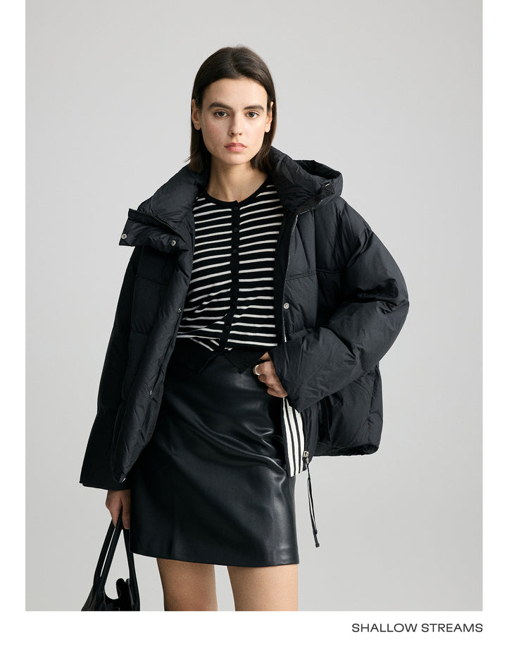 Classic Black Hooded Down Puffer Jacket SSCJ0078